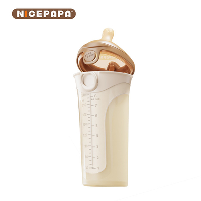 Flip-Cap Anti-Drop Soft Silicone Babymilchflasche mit natürlicher Reaktion Nippel (Rundloch S-Code)