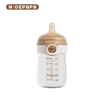 Off-Center-Flaschen ohne Gewinde für die einfache Reinigung Glas Flip-Cap Babyflaschen Neugeborenes Produkt