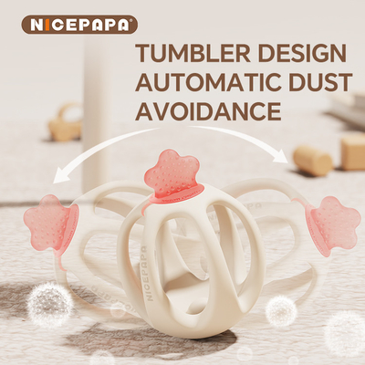 NICEPAPA EXPLORATOREN 100% Lebensmittel-Silicone Baby-Zähne Sensor beruhigende Baby-Produkte (Pink)