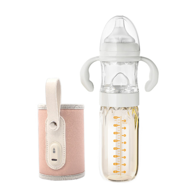 USB-Isolierungs-Baby-Flaschen-wärmere Glasreise-Fütterungssatz mit Anpassungs-Temperatur-schnelle ebene Milch-netter Babyflasche
