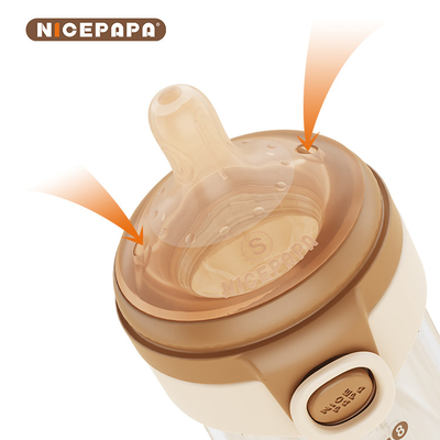 Off-Center-Flaschen ohne Gewinde für die einfache Reinigung Glas Flip-Cap Babyflaschen Neugeborenes Produkt