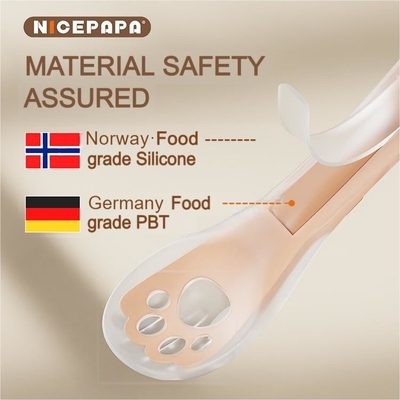2-in-1 Baby Löffel und Gabel Babyspezialitäten Eltern-Kind-Begleitung Gabel-Löffel Baby-Fütterungs-Set