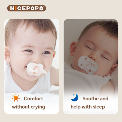 Baby-Komfort Tag und Nähe 2 In 1 Luftbeutel Schnuller Daumen-Imitation Anti-Erstickung Sicherheitsschnuller 3-6 Mündchen