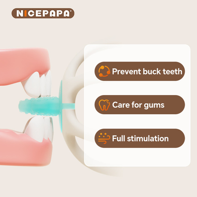 NICEPAPA EXPLORATOREN 100% Lebensmittel-Silicone Baby-Zähne Sensor beruhigende Baby-Produkte (Pink)