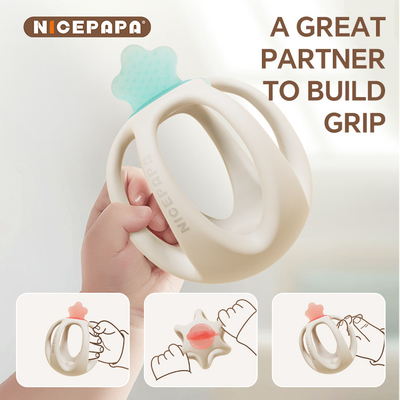 NICEPAPA EXPLORATOREN 100% Lebensmittel-Silicone Baby-Zähne Sensor beruhigende Baby-Produkte (Pink)