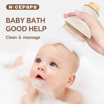 Flüssigkeitsspeicherung Glatter Schaum und Babybad Shampoo Bürste Kombination Produkt Nahrungsmittel Silikon Weichreinigung Massage