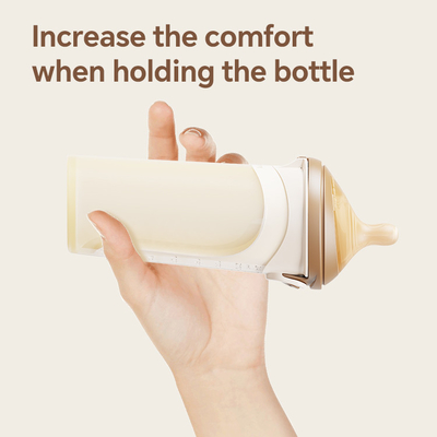 NICEPAPA FLIP-CAP Langlebige BPA-freie Lebensmittel-Silicon Babyflasche Hohle Skala Einfacher Griff (Kreuzloch M)